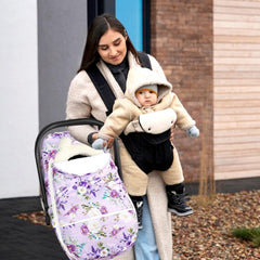 CARUILI windproof baby car seat cover peep window enables easy baby monitoring
