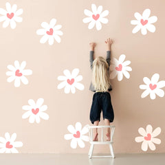 CasaPopz Daisy Wall Stickers easy peel application for quick, mess-free decorating.