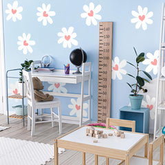 CasaPopz Daisy Wall Stickers repositionable to test layouts without damage.