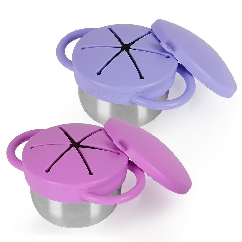Casremee toddler snack cups with handles support easy gripping during snacking.