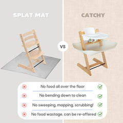 Catchy Food Catcher catches dropped food to protect floors and carpets.