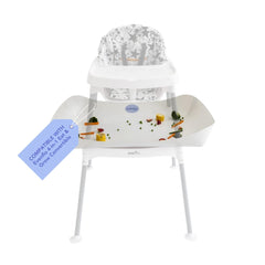 Catchy food catcher on the high chair catching dropped food during a meal