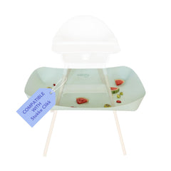 CATCHY Food Catcher on Stokke Clikk fits snugly, reducing meal-time mess