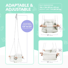 Cateam machine-washable canvas seat simplifies cleaning after messes.