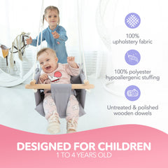 Cateam wooden dowels and soft fabric provide natural feel and plush comfort.
