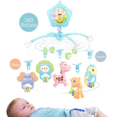 Caterbee baby mobile auto-rotation highlights rotating toys for gentle movement