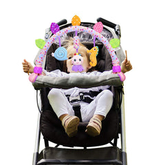 Caterbee Travel Arch Bassinet Toy on crib clip highlights baby activity and development