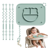 Cathill baby placemat with suction base grips smooth surfaces for mess-free meals.