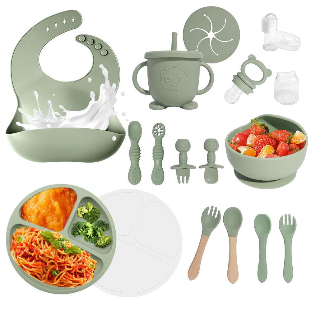 Catvegue baby led weaning plate with suction stays table-stable for mess-free meals.
