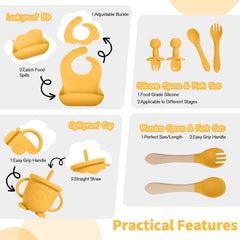 Catvegue wooden spoon and fork set designed for baby-friendly textures