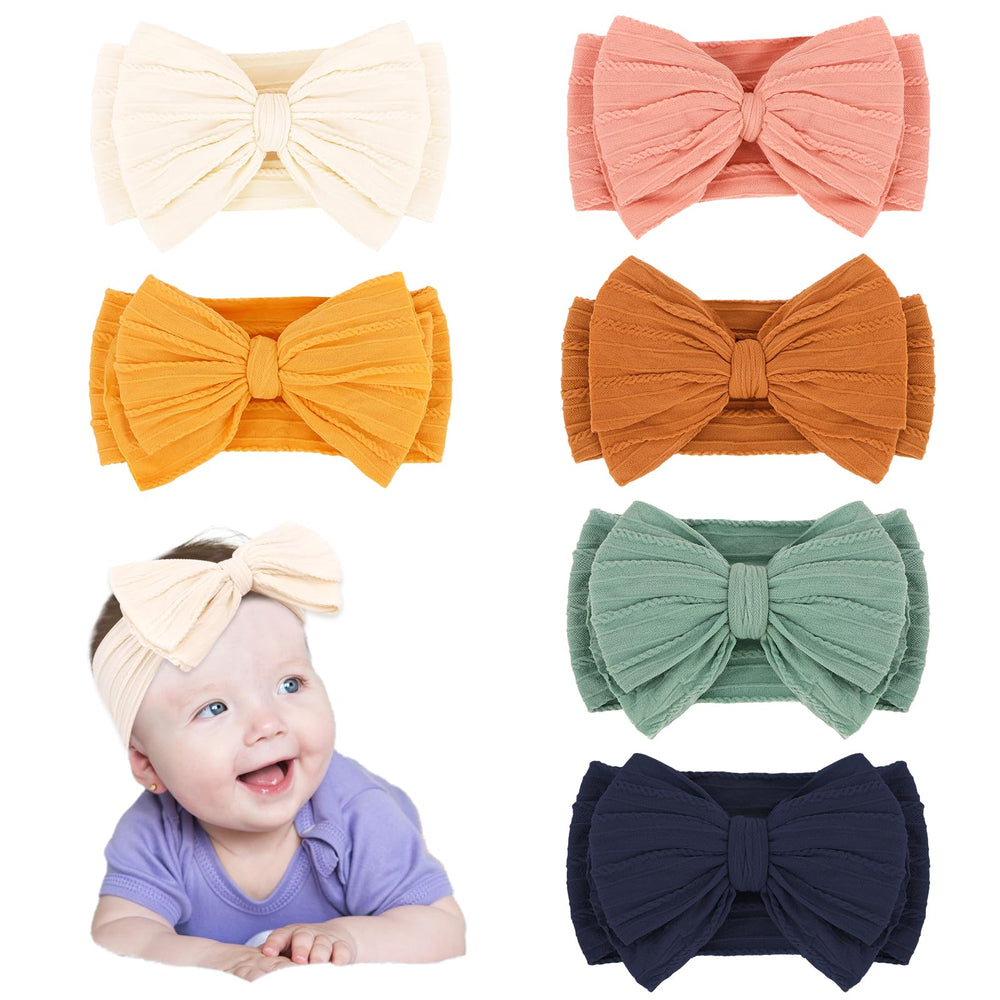 CAVETEE bow headband six pack colors keeps baby comfortable during daily wear and photos