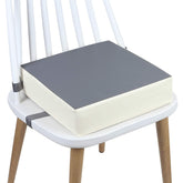 CAVWVTYU booster seat on kitchen chair, grey side view, portable meals.