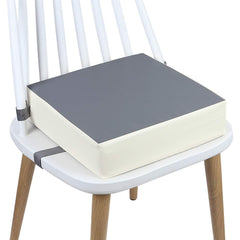 CAVWVTYU booster seat on kitchen chair, grey side view, portable meals.