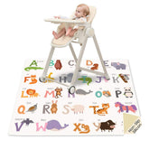 CAVWVTYU splat mat under high chair protects floors and eases cleanup after meals.