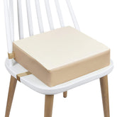 CAVWVTYU toddler booster seat with beige PU cover; easy-clean, durable dining comfort.