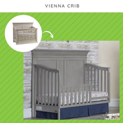 CC KITS installation view of toddler bed rail ash grey assembly