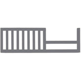 CC KITS Toddler Bed Guard Rail front view in stone-gray solid wood.