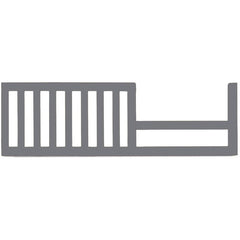CC KITS Toddler Bed Guard Rail front view in stone-gray solid wood.