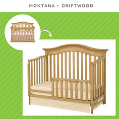 CC KITS Toddler Rail Driftwood installed demonstrates bed-side safety and easy setup