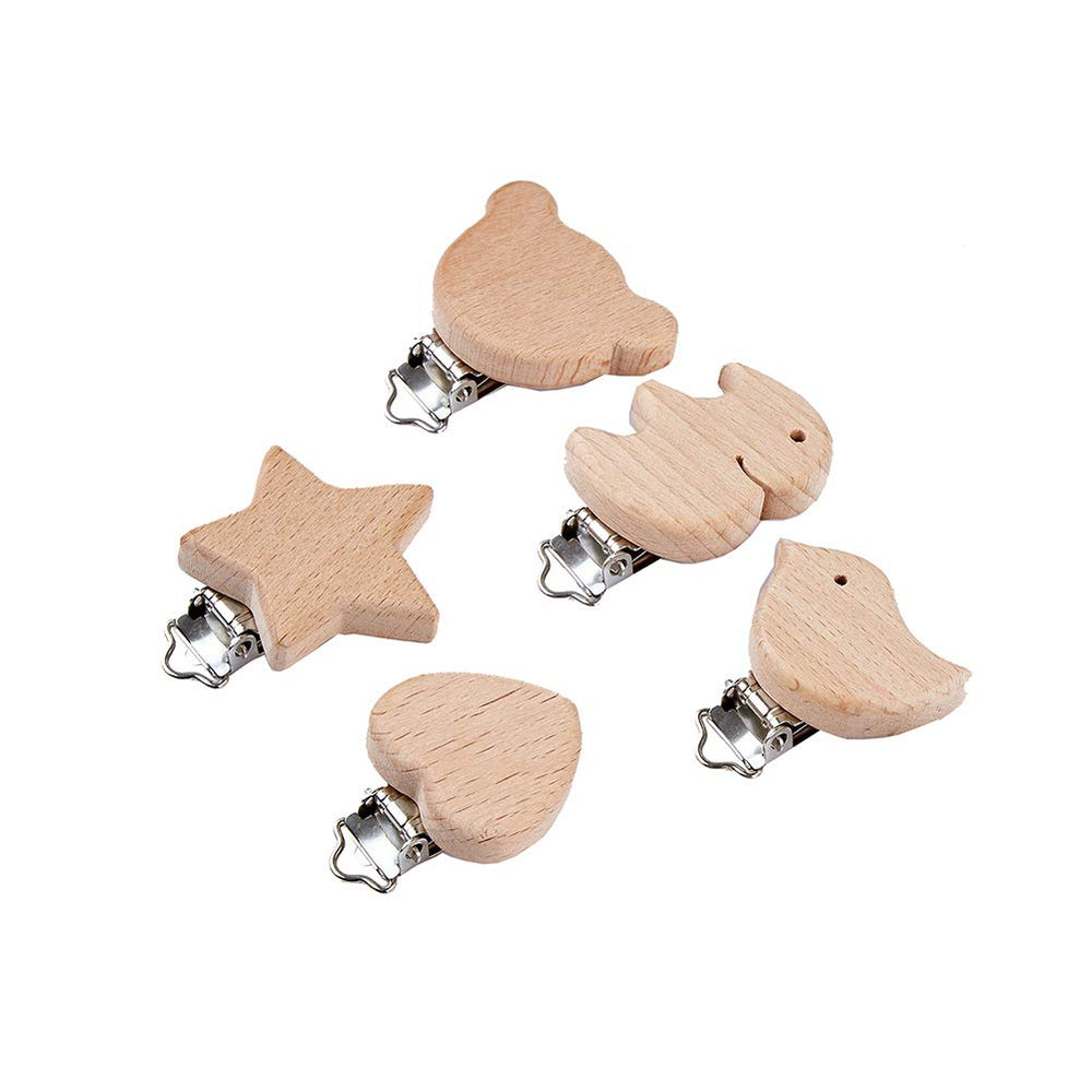 ccHuDE wood pacifier clips packet closeup for secure pacifier access on the go