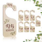 CCYLTL baby closet dividers wooden double-sided design for newborn to toddler outfits, organized at a glance.