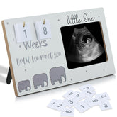 CebraBounze sonogram frame in wood showcases growing-family memories for nursery display.