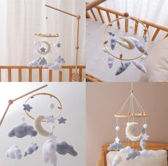 Ceecolia nursery mobile moon side view supports calm sleep cues with celestial design.