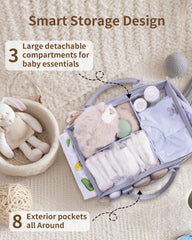 CEI-CEI diaper caddy large capacity holds diapers, bottles and baby clothes neatly.
