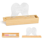 Ceiner slip-top wooden keepsake box for cherished pregnancy mementos.