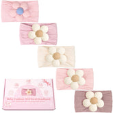 CÉLLOT pink baby flower headbands pack ideal for newborn outfits and daily wear.