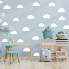 CELAENO clouds wall decal 03 pairs with furniture for cozy play spaces.