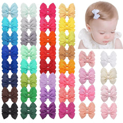 CellElection 80-pcs hair bows 2inch close-up highlights vibrant colors for outfit coordination.