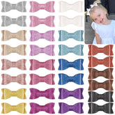 CellElection bling baby bows 2.75 inch pigtails secure for thick or thin hair