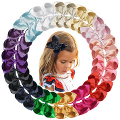 CellElection glitter grosgrain bows 4-inch with sturdy clips for secure everyday wear.