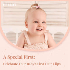 CÉLLOT 20-color baby bows with matching clips for coordinated infant looks.