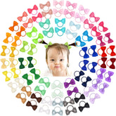 Celllot 80pcs baby bows packshot with vibrant colors to match every outfit.