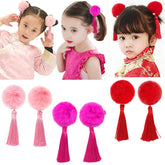 CÉLLOT baby-bows furry balls for festive styling and gentle wear