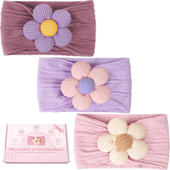 CÉLLOT baby flower headband violet with gentle elastic fit for newborns