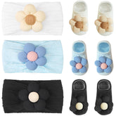 CÉLLOT baby headband daisy white closeup, comfortable nylon band for all-day wear