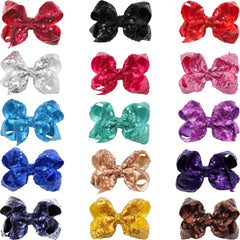 CÉLLOT sparkling sequin bows 4-inch vivid colors for festive photoshoots