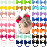 Celllot toddler hair accessories 40pcs 2.75in elastics and bows stay secure on the go