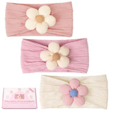 CÉLLOT 3-pcs baby headbands in pink beige salmon, ideal for coordinating outfits.