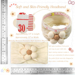 CÉLLOT salmon headband close-up, daisy flower design remains charming through wear