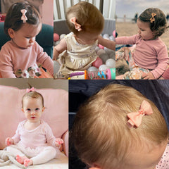 CÉLLOT grosgrain ribbon bows provide soft texture and safe hold.