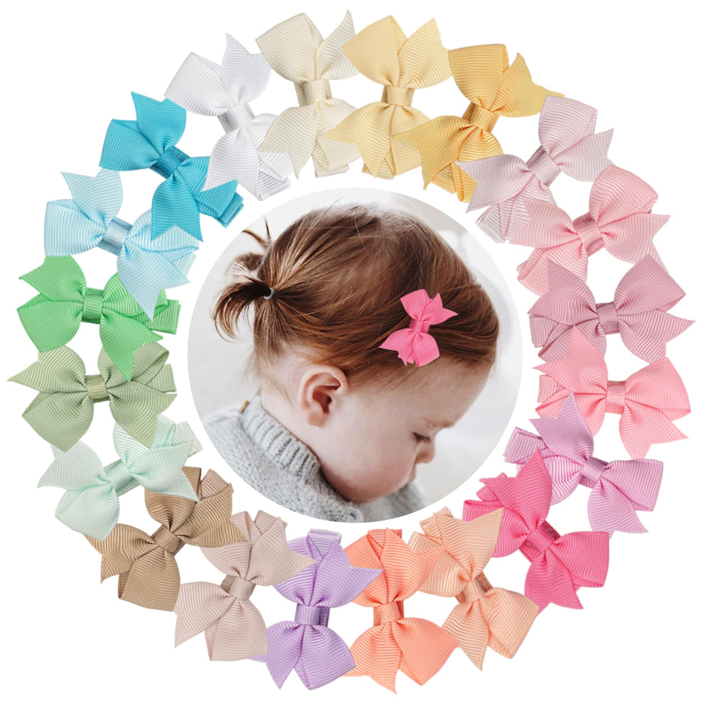CÉLLOT hair clips 20-piece bows collection, versatile colors for easy outfit matching