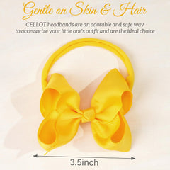 Cellot headband stretch close-up shows ultra-soft nylon for newborns to toddlers.
