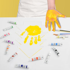 Cepairng acrylic sheets ready for family handprints and notes