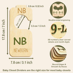 Cephira baby closet divider wood in closet shows durable, natural texture that adds cozy nursery charm.