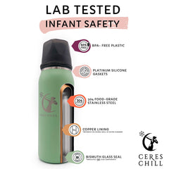 CERES CHILL OG outer warmer chamber illustrates milk warming without extra equipment.