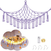 CERETIA stuffed animal hammock corner setup shows space-saving storage for plush toys.